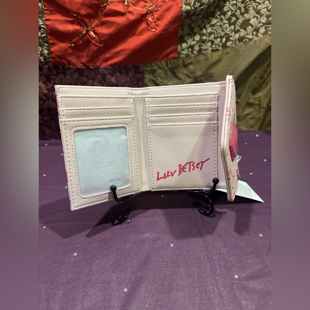 Betsey Johnson Heart-Embellished Cream and Pink Women's Bag - Picture 3 of 5
